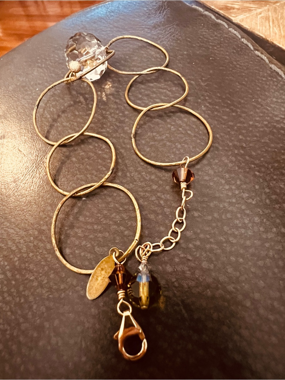 Gold-Tone Link Bracelet Crystal Accents Sophia Forero
